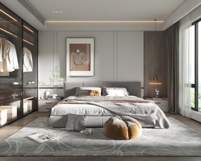 现代家居卧室3D模型下载